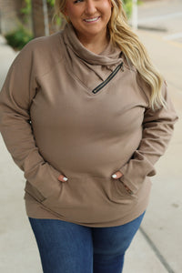 Classic Zoey ZipCowl Sweatshirt - Mocha-Pullover-Villari Chic, women's online fashion boutique in Severna, Maryland