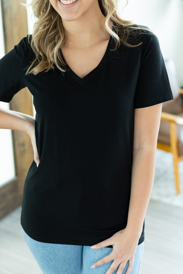 Olivia Tee - Black-Tops-Villari Chic, women's online fashion boutique in Severna, Maryland