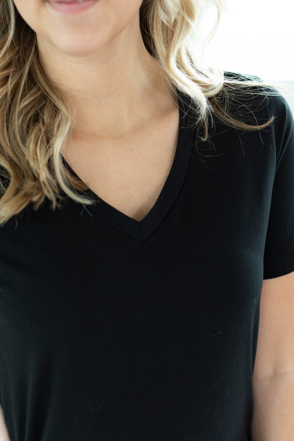 Olivia Tee - Black-Tops-Villari Chic, women's online fashion boutique in Severna, Maryland