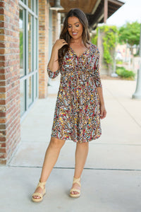 Taylor Dress - Mocha Floral-dress-Villari Chic, women's online fashion boutique in Severna, Maryland