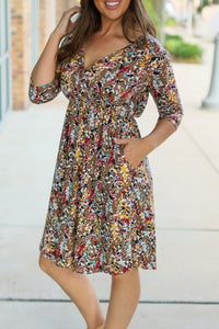 Taylor Dress - Mocha Floral-dress-Villari Chic, women's online fashion boutique in Severna, Maryland