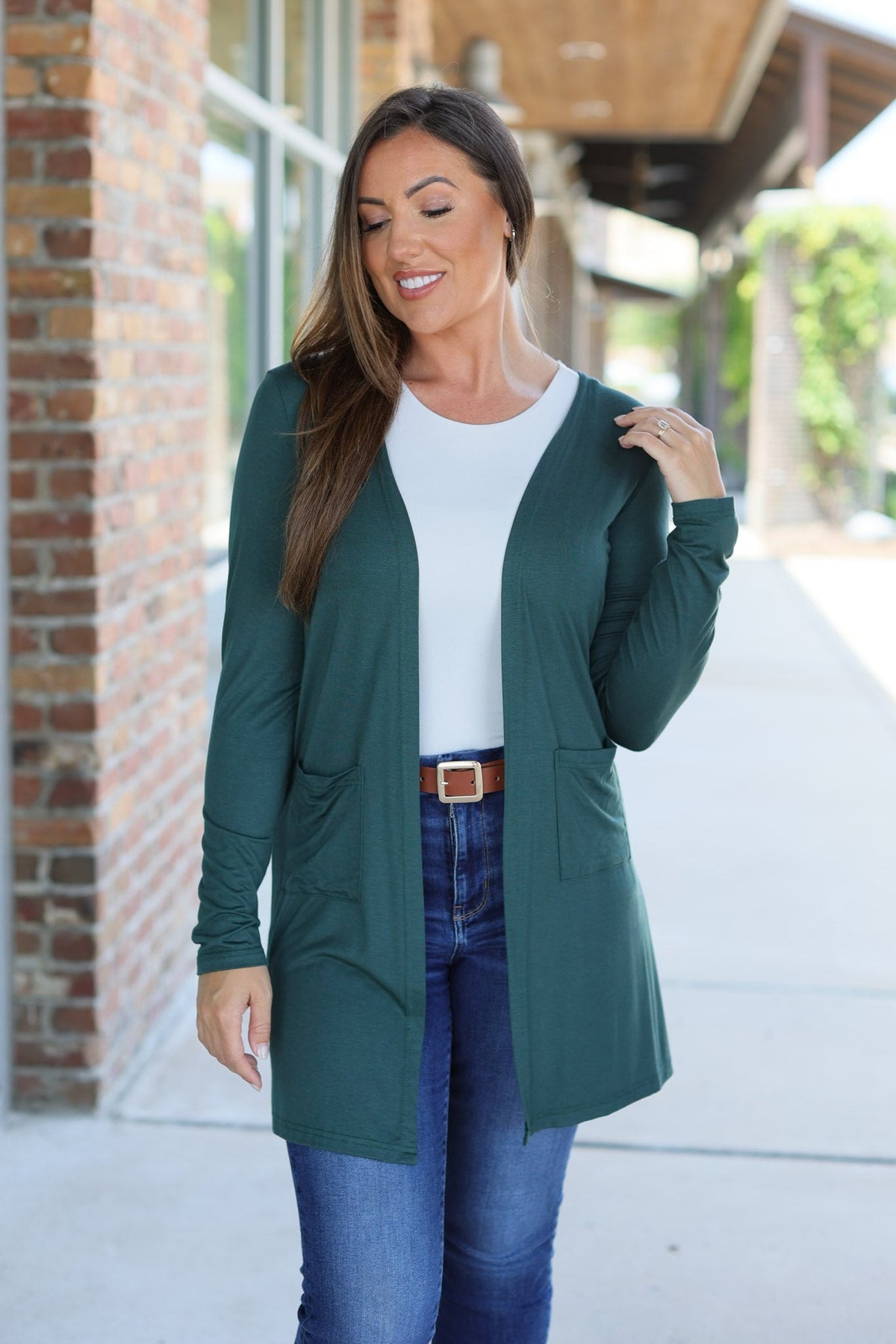 Classic Cardigan - Evergreen-Cardigan-Villari Chic, women's online fashion boutique in Severna, Maryland