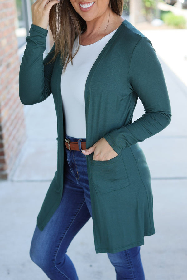 Classic Cardigan - Evergreen-Cardigan-Villari Chic, women's online fashion boutique in Severna, Maryland