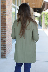 Classic Cardigan - Olive-Cardigan-Villari Chic, women's online fashion boutique in Severna, Maryland