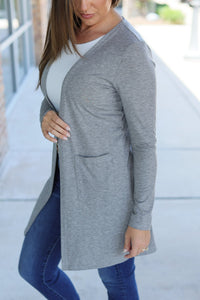 Classic Cardigan - Light Grey-Cardigan-Villari Chic, women's online fashion boutique in Severna, Maryland