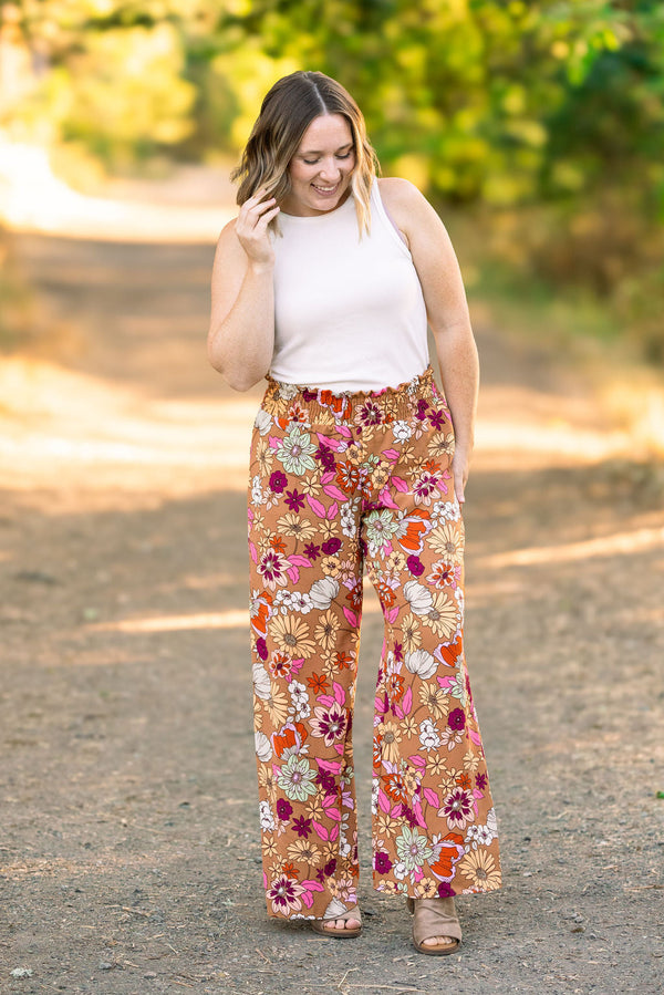 Presley Palazzo Pants - Boho Floral-bottoms-Villari Chic, women's online fashion boutique in Severna, Maryland