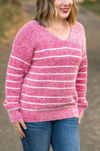 Cozy Striped Sweater - Red-clothing-Villari Chic, women's online fashion boutique in Severna, Maryland