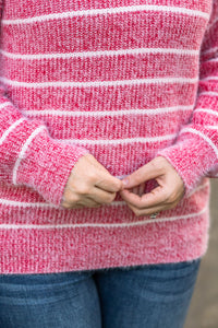 Cozy Striped Sweater - Red-clothing-Villari Chic, women's online fashion boutique in Severna, Maryland