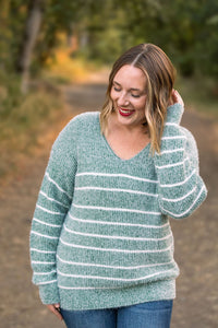 Cozy Striped Sweater - Green-clothing-Villari Chic, women's online fashion boutique in Severna, Maryland