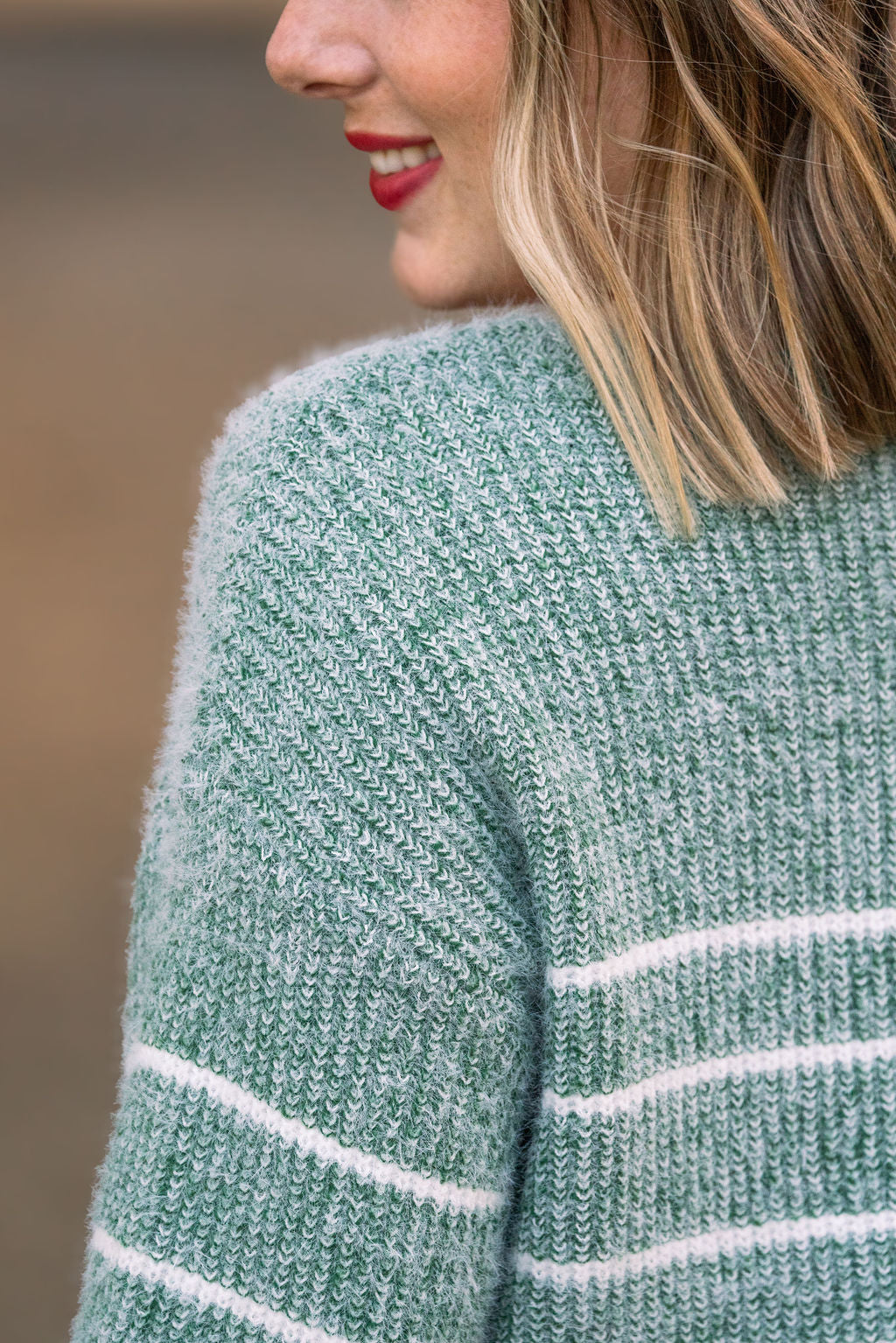 Cozy Striped Sweater - Green-clothing-Villari Chic, women's online fashion boutique in Severna, Maryland