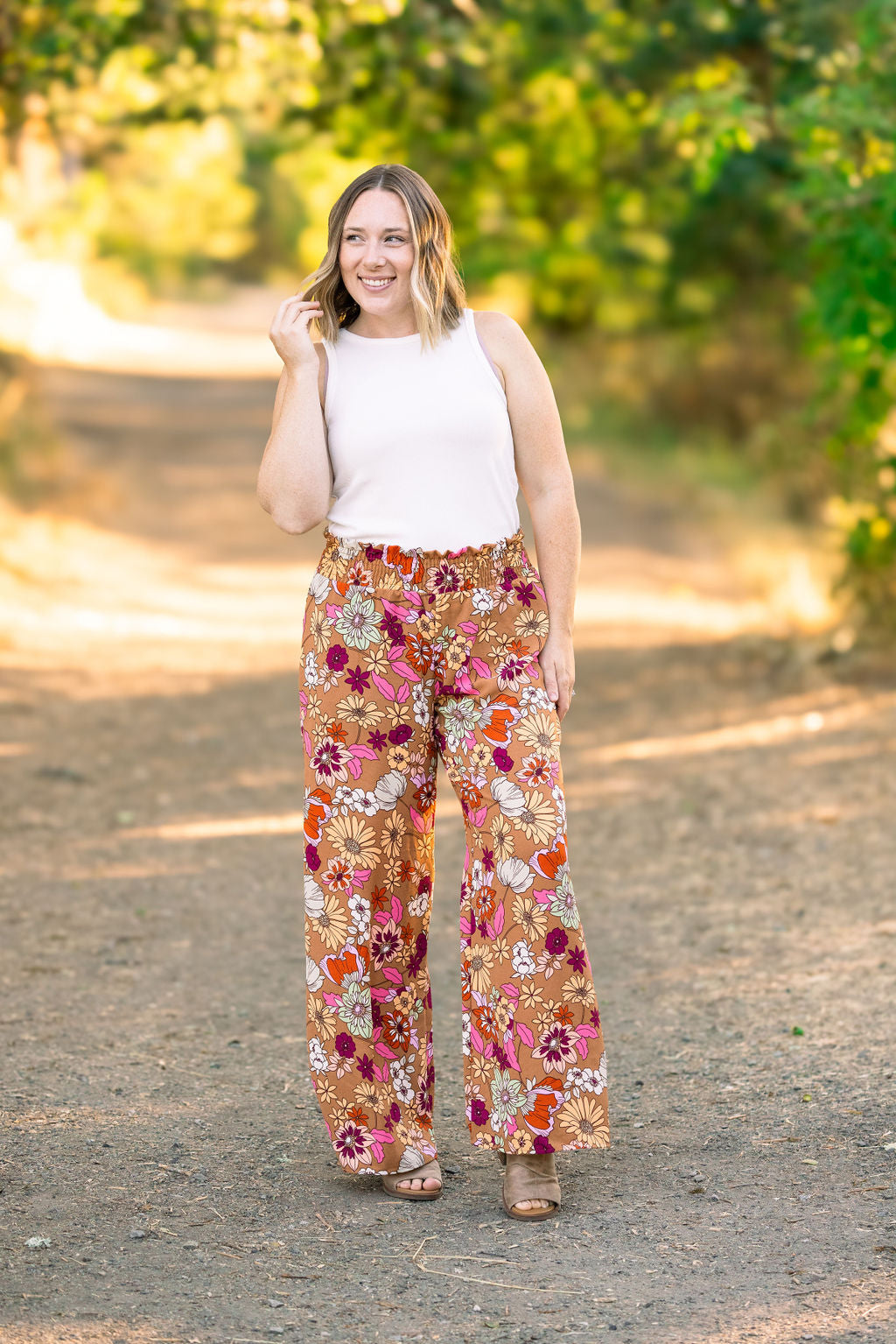 Presley Palazzo Pants - Boho Floral-bottoms-Villari Chic, women's online fashion boutique in Severna, Maryland