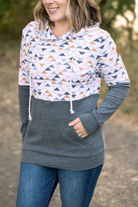 Hailey Pullover Hoodie - Geometric and Charcoal-Hoodie-Villari Chic, women's online fashion boutique in Severna, Maryland