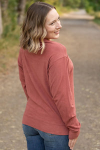 Corrine Ribbed Pullover Top - Terra Cotta-Pullover-Villari Chic, women's online fashion boutique in Severna, Maryland