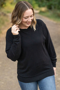 Corrine Ribbed Pullover Top - Black-Pullover-Villari Chic, women's online fashion boutique in Severna, Maryland