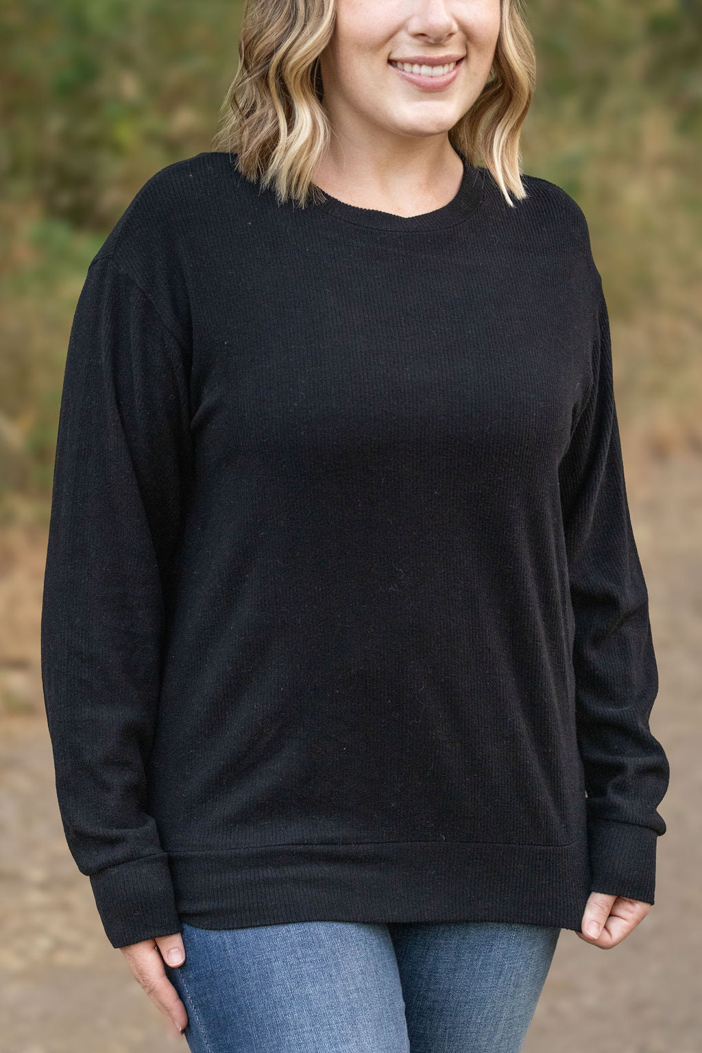 Corrine Ribbed Pullover Top - Black-Pullover-Villari Chic, women's online fashion boutique in Severna, Maryland