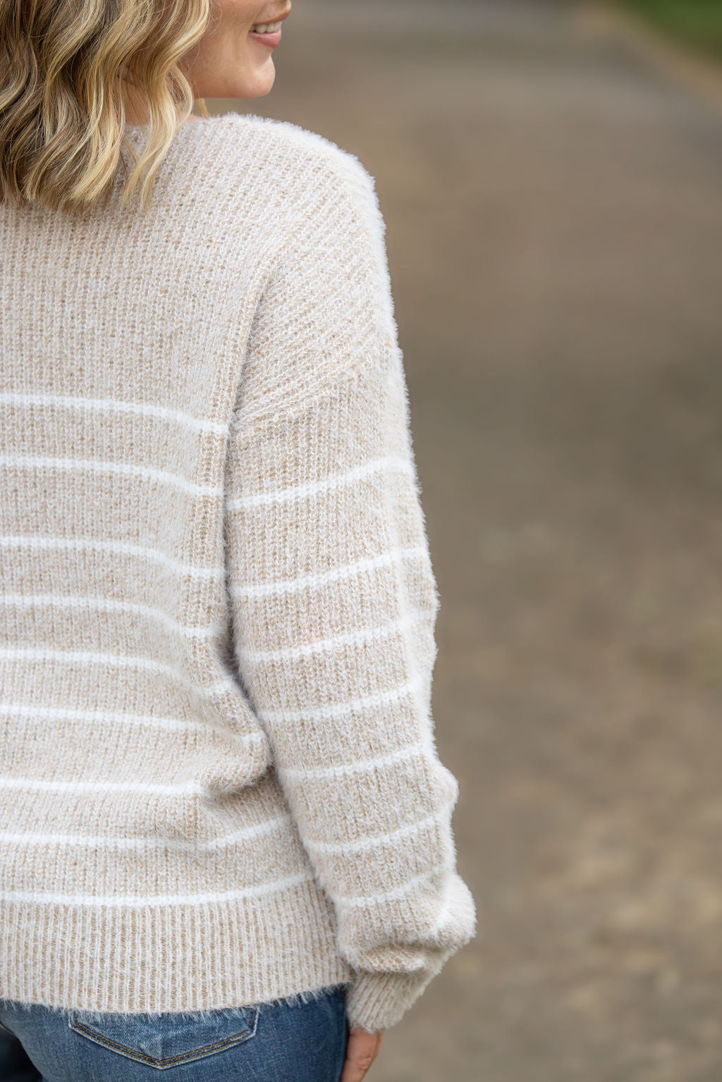 Cozy Striped Sweater - Natural-clothing-Villari Chic, women's online fashion boutique in Severna, Maryland