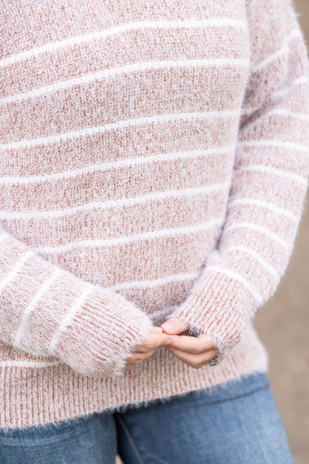 Cozy Striped Sweater - Rust-clothing-Villari Chic, women's online fashion boutique in Severna, Maryland