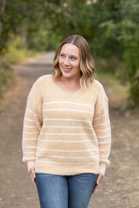 Cozy Striped Sweater - Mustard-clothing-Villari Chic, women's online fashion boutique in Severna, Maryland