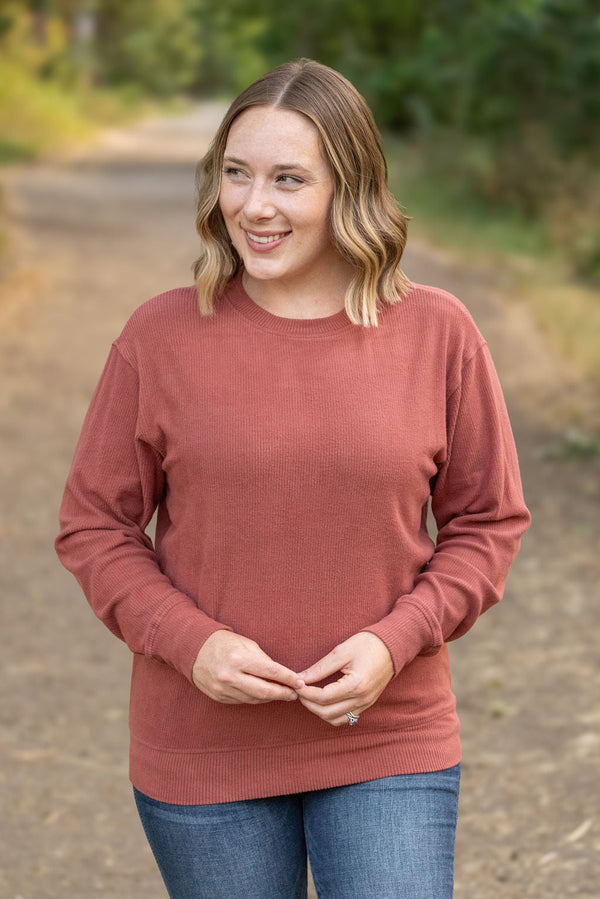 Corrine Ribbed Pullover Top - Terra Cotta-Pullover-Villari Chic, women's online fashion boutique in Severna, Maryland