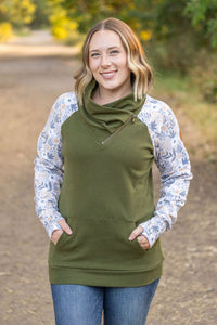 Zoey ZipCowl - Olive and Boho Floral-clothing-Villari Chic, women's online fashion boutique in Severna, Maryland