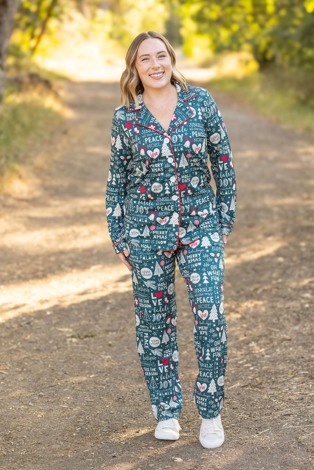 Evergreen Christmas Pajama Set-Sets-Villari Chic, women's online fashion boutique in Severna, Maryland