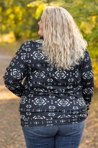 Soft Funnel Neck - Black Geometric-clothing-Villari Chic, women's online fashion boutique in Severna, Maryland