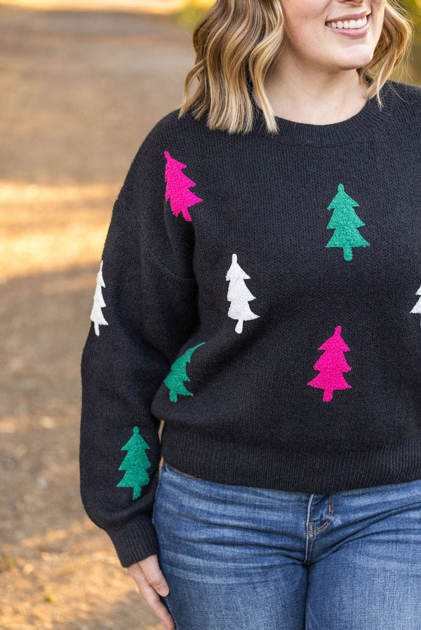 Festive Bright Trees Sweater-Sweater-Villari Chic, women's online fashion boutique in Severna, Maryland