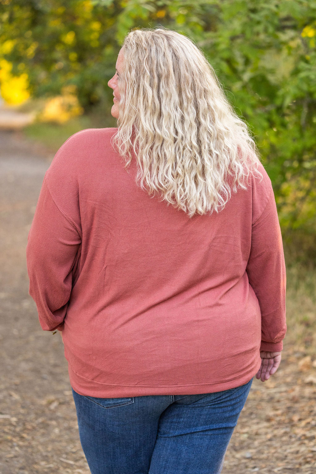 Corrine Ribbed Pullover Top - Terra Cotta-Pullover-Villari Chic, women's online fashion boutique in Severna, Maryland