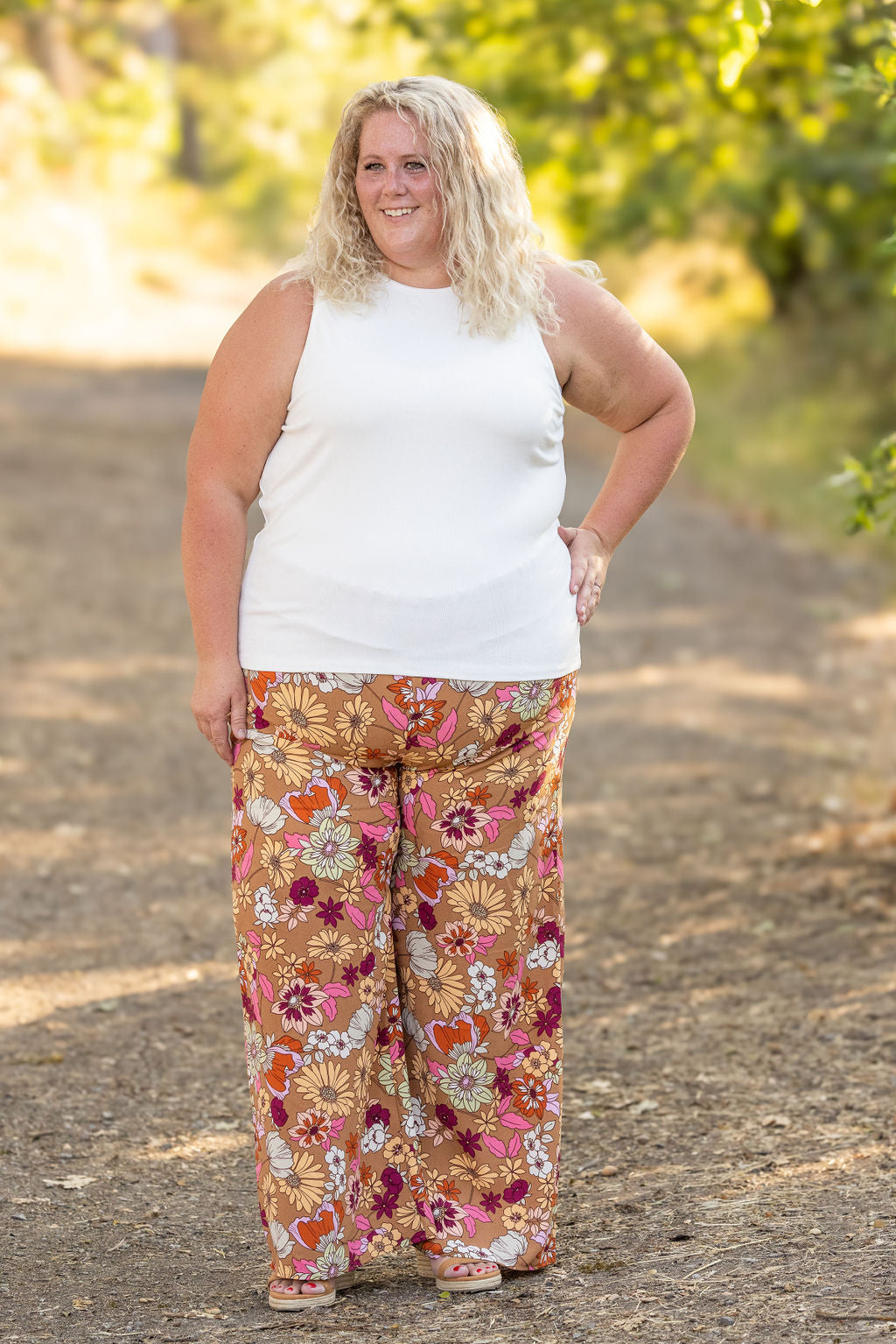 Presley Palazzo Pants - Boho Floral-bottoms-Villari Chic, women's online fashion boutique in Severna, Maryland