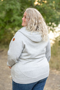 Scuba HalfZip Hoodie - Light Grey-Hoodie-Villari Chic, women's online fashion boutique in Severna, Maryland