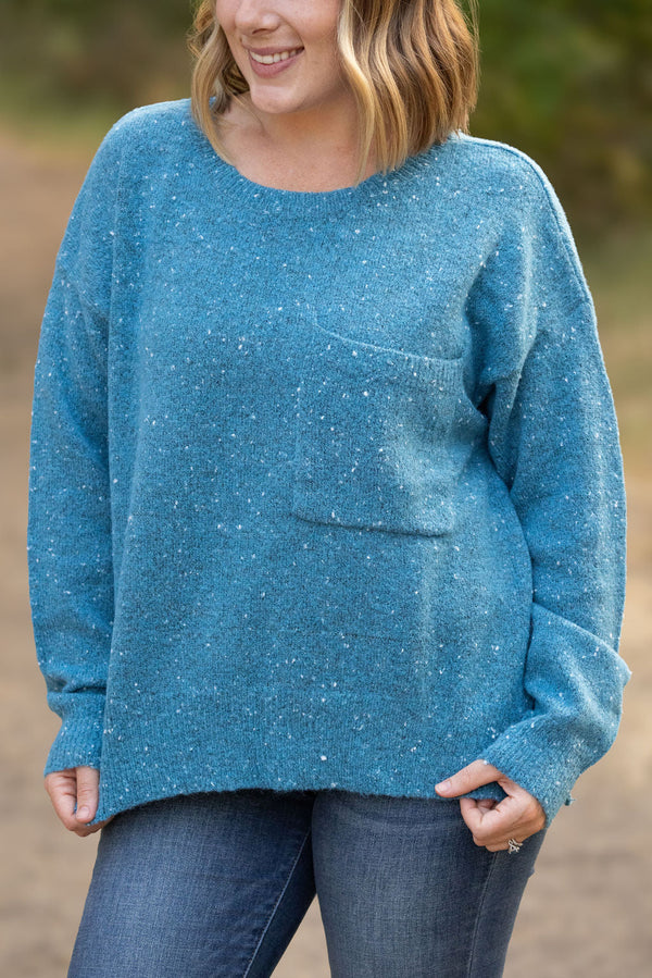 Confetti Sweater - Blue-clothing-Villari Chic, women's online fashion boutique in Severna, Maryland