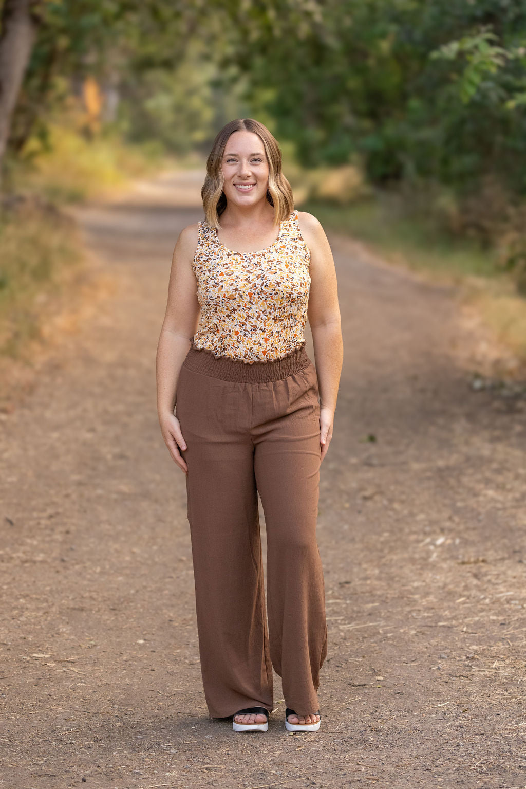 Presley Palazzo Pants - Coffee-bottoms-Villari Chic, women's online fashion boutique in Severna, Maryland