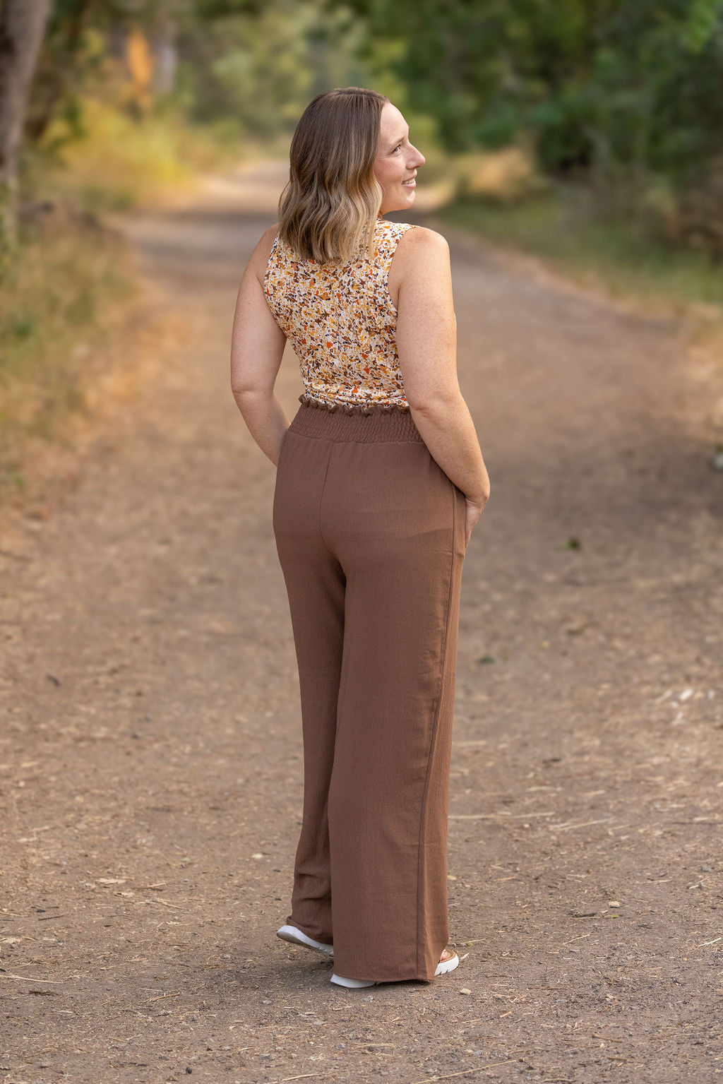 Presley Palazzo Pants - Coffee-bottoms-Villari Chic, women's online fashion boutique in Severna, Maryland