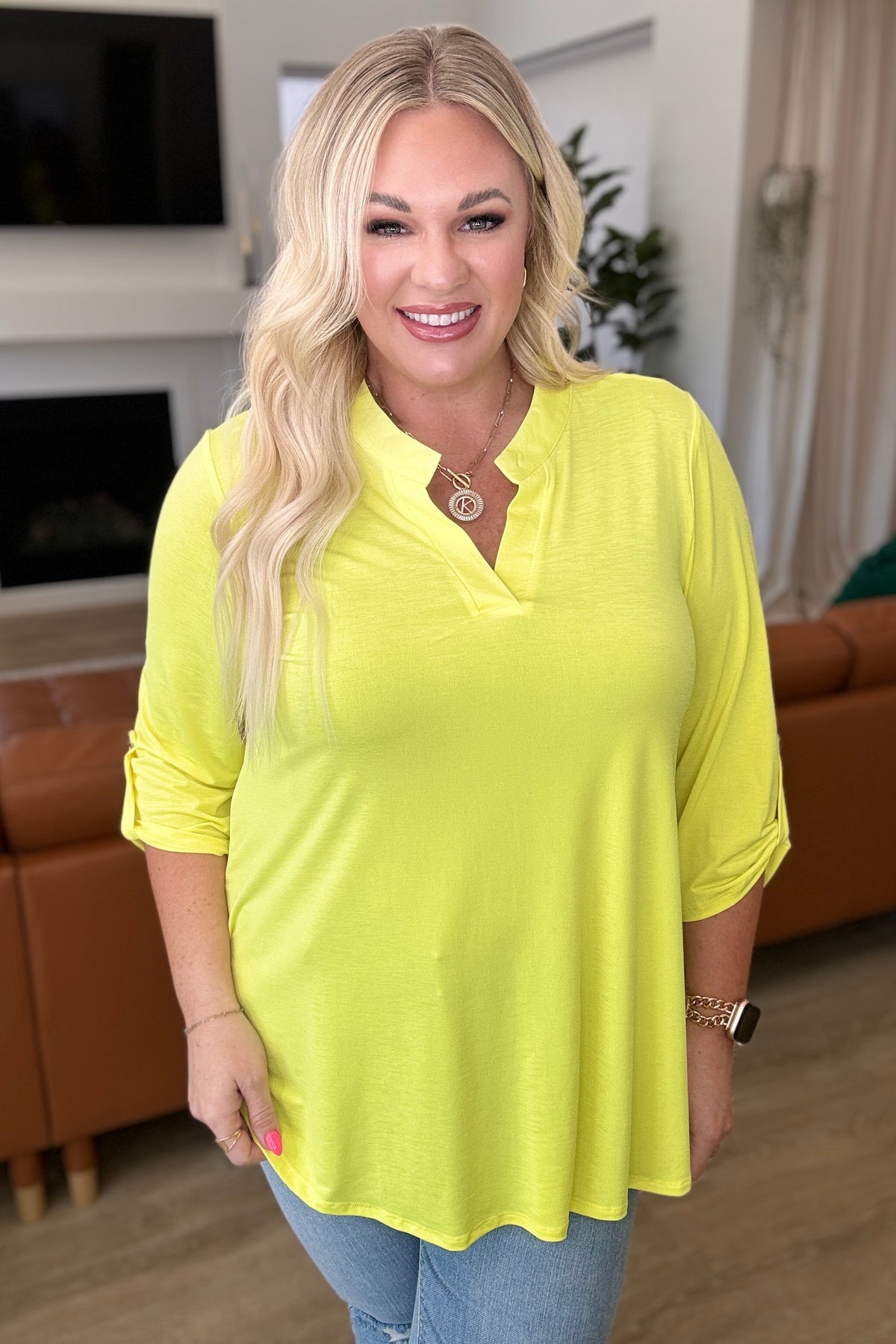 Lizzy Top in Neon Yellow-Womens-Villari Chic, women's online fashion boutique in Severna, Maryland