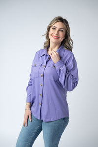 Brenna Button Down Top - Purple-clothing-Villari Chic, women's online fashion boutique in Severna, Maryland