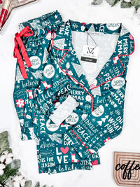 Evergreen Christmas Pajama Set-Sets-Villari Chic, women's online fashion boutique in Severna, Maryland