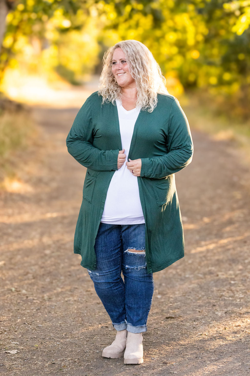 Classic Cardigan - Evergreen-Cardigan-Villari Chic, women's online fashion boutique in Severna, Maryland