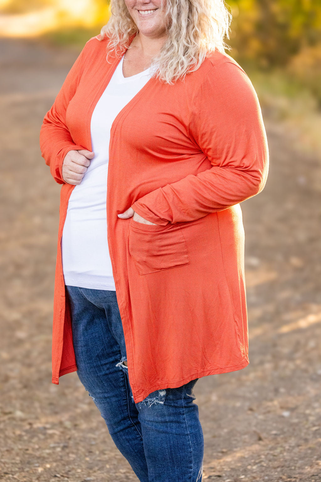 Classic Cardigan - Pumpkin-Cardigan-Villari Chic, women's online fashion boutique in Severna, Maryland