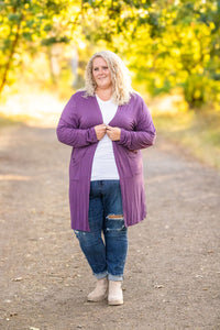 Classic Cardigan - Purple-Cardigan-Villari Chic, women's online fashion boutique in Severna, Maryland