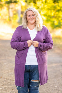 Classic Cardigan - Purple-Cardigan-Villari Chic, women's online fashion boutique in Severna, Maryland