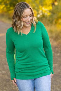 Leah Long Sleeve Top - Green-Tops-Villari Chic, women's online fashion boutique in Severna, Maryland