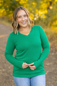 Leah Long Sleeve Top - Green-Tops-Villari Chic, women's online fashion boutique in Severna, Maryland