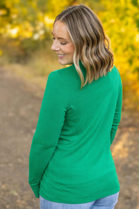 Leah Long Sleeve Top - Green-Tops-Villari Chic, women's online fashion boutique in Severna, Maryland