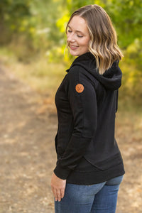 Scuba HalfZip Hoodie - Black-Hoodie-Villari Chic, women's online fashion boutique in Severna, Maryland