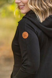 Scuba HalfZip Hoodie - Black-Hoodie-Villari Chic, women's online fashion boutique in Severna, Maryland