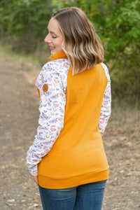 Zoey ZipCowl - Mustard and Harvest Floral-clothing-Villari Chic, women's online fashion boutique in Severna, Maryland