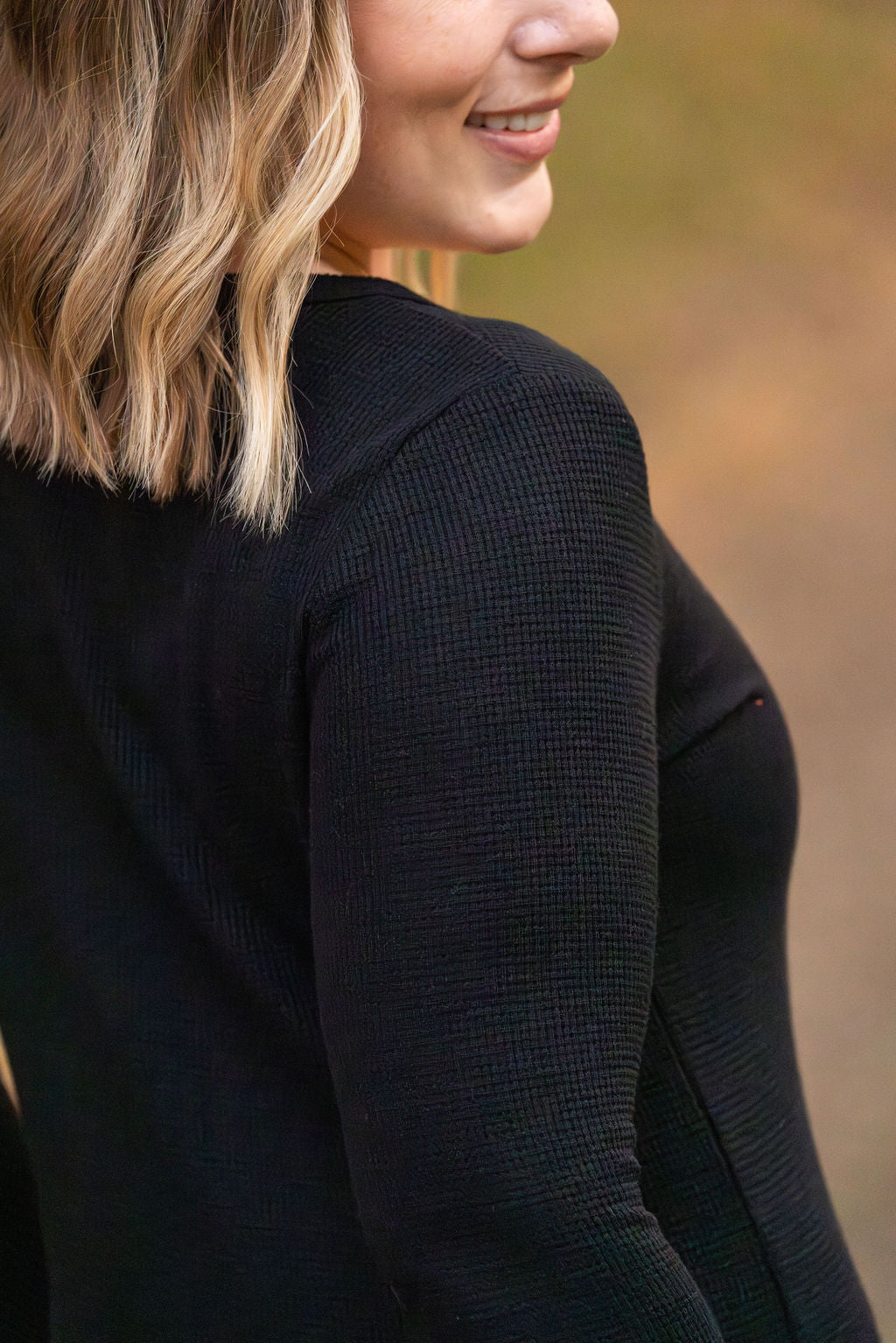 Harper Long Sleeve Henley - Black-Tops-Villari Chic, women's online fashion boutique in Severna, Maryland