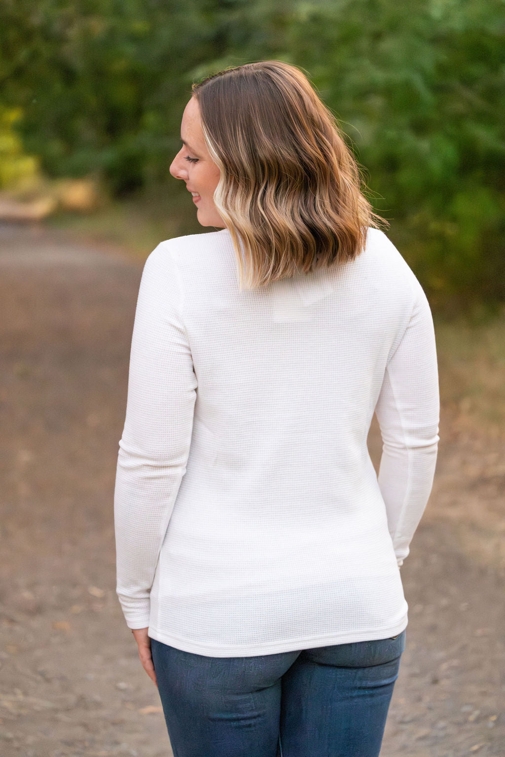 Harper Long Sleeve Henley - White-Tops-Villari Chic, women's online fashion boutique in Severna, Maryland