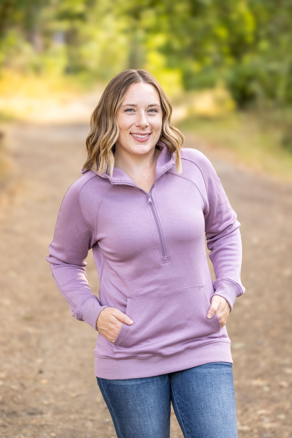 Scuba HalfZip Hoodie - Lavender-Hoodie-Villari Chic, women's online fashion boutique in Severna, Maryland