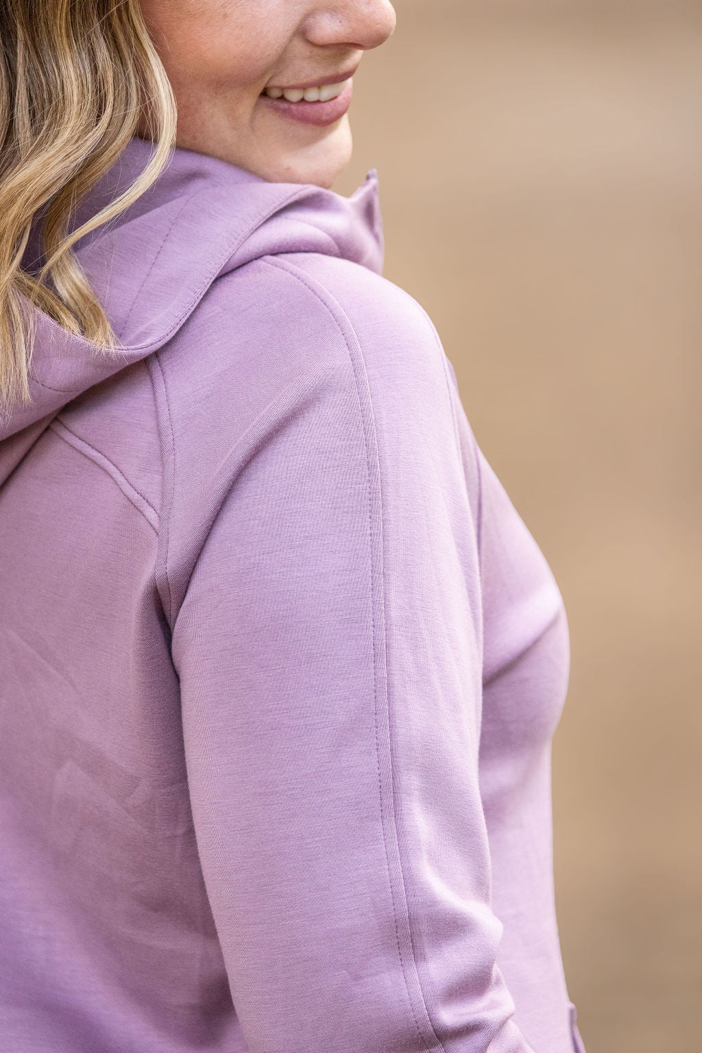 Scuba HalfZip Hoodie - Lavender-Hoodie-Villari Chic, women's online fashion boutique in Severna, Maryland